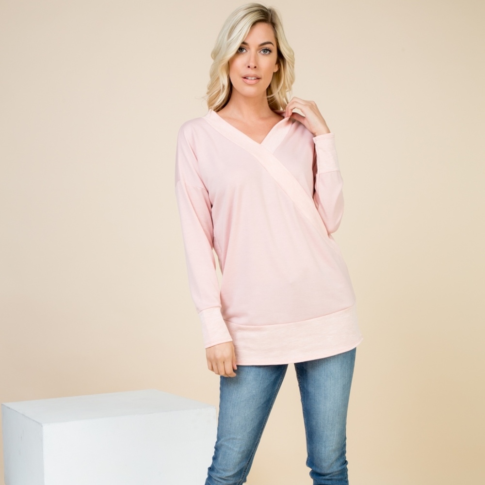Blush Wrap-Style Top